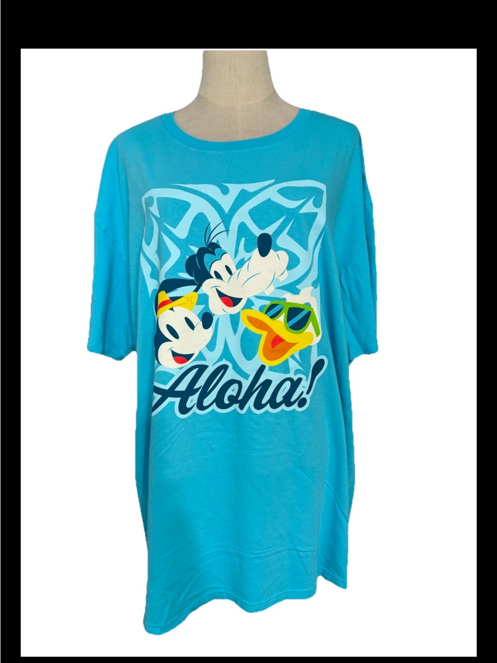 Disney Aloha Aulani xxl Blue Mickey Mouse T-shirt Donald Duck, Goofy
